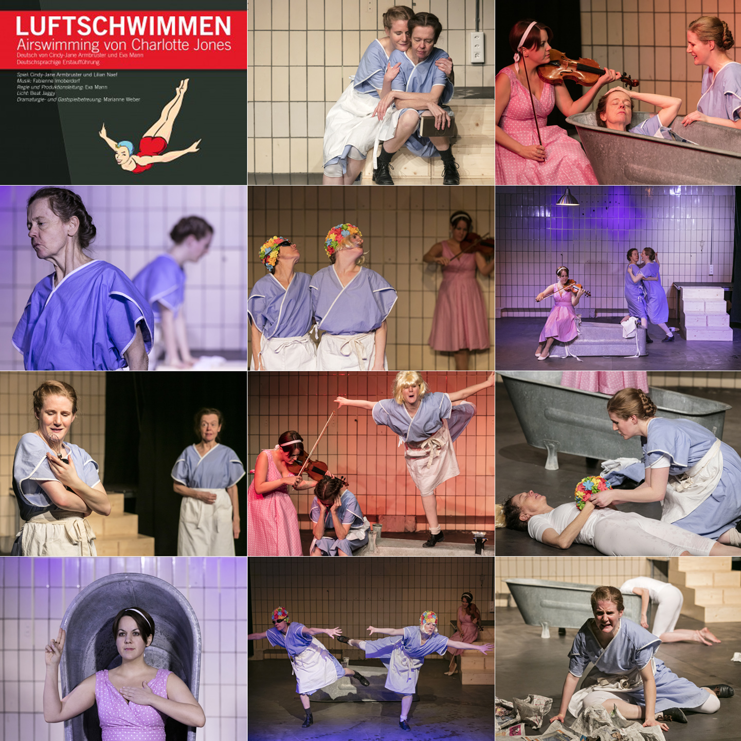 Luftschwimmen Produktionscollage